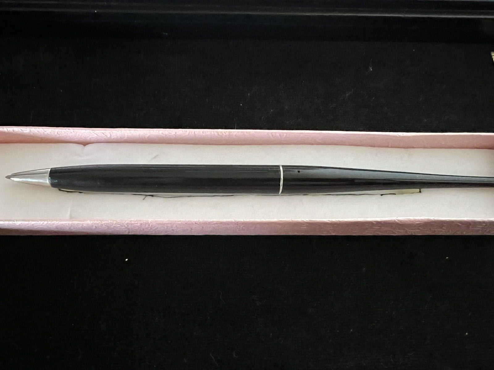 🔴 OMAS penna sfera stiloforo nera scrivania con SUPPORTO scrive vintage D
