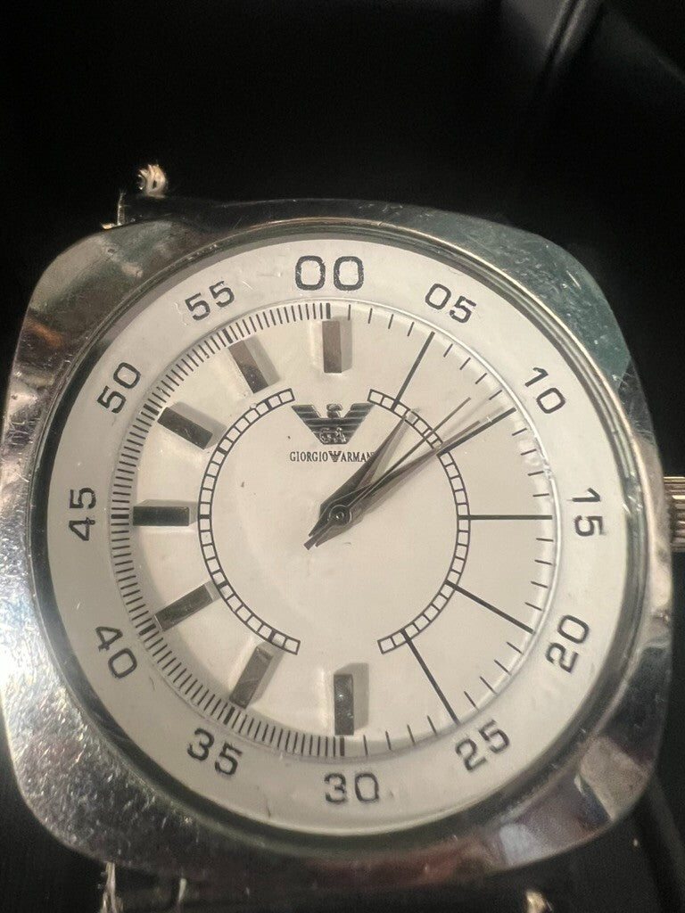 🔴 EMPORIO ARMANI orologio uomo quarzo acciaio quadrato astuccio e garanzia