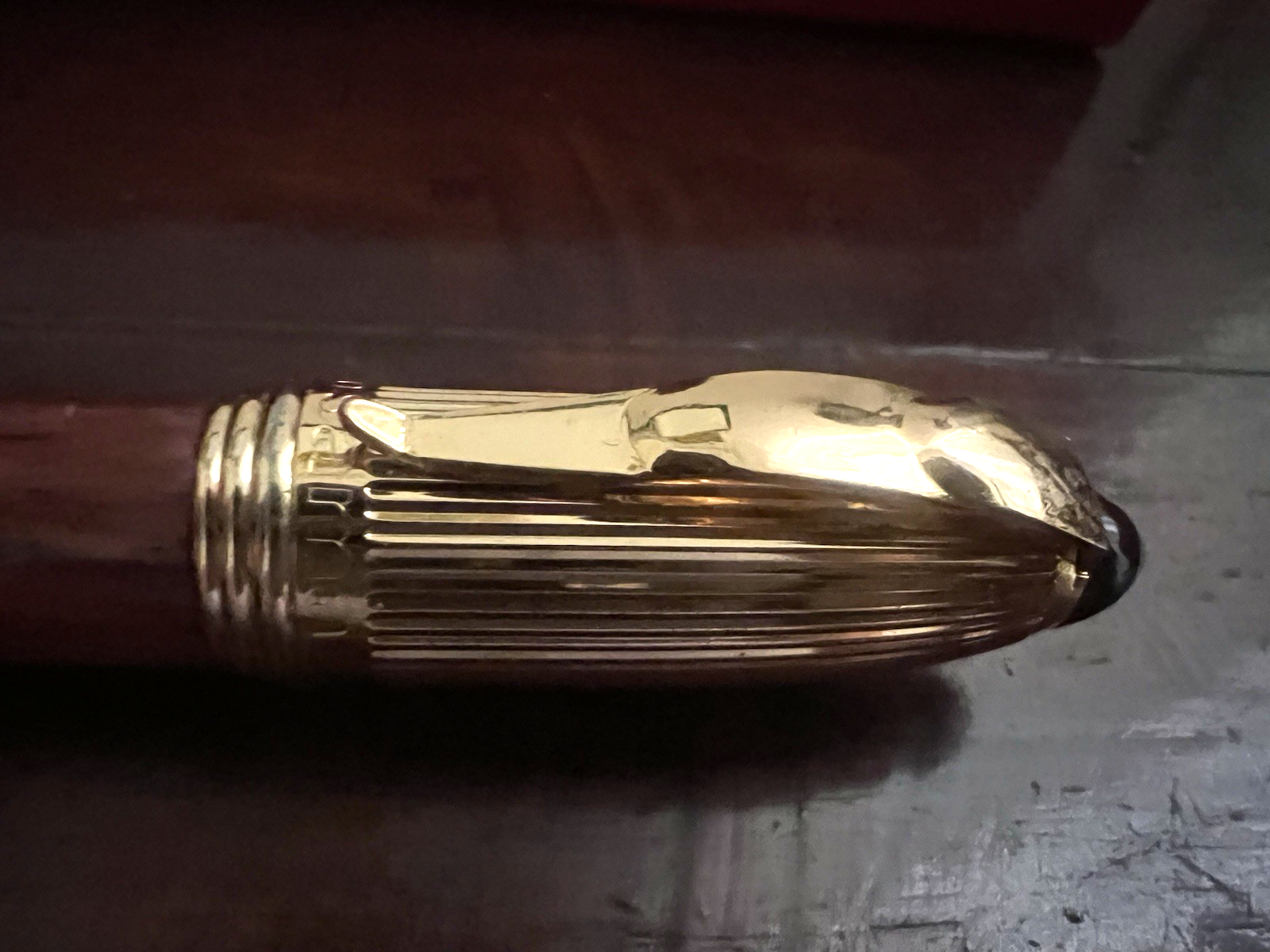 🔴 OSAMA penna stilografica mini da agenda legno e metallo dorato scrive vintage