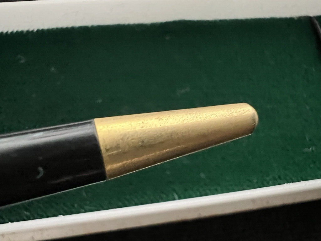 Pen Sphere Black Edges Brass Penholder Desk Vintage