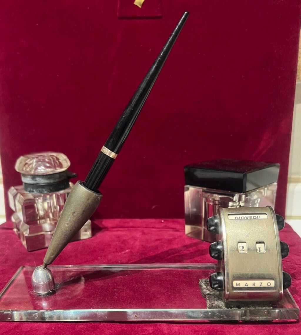 Reform Base Stylo-Plume Sphère Siloforo Calendrier Perpétuel Bureau Verre Cru