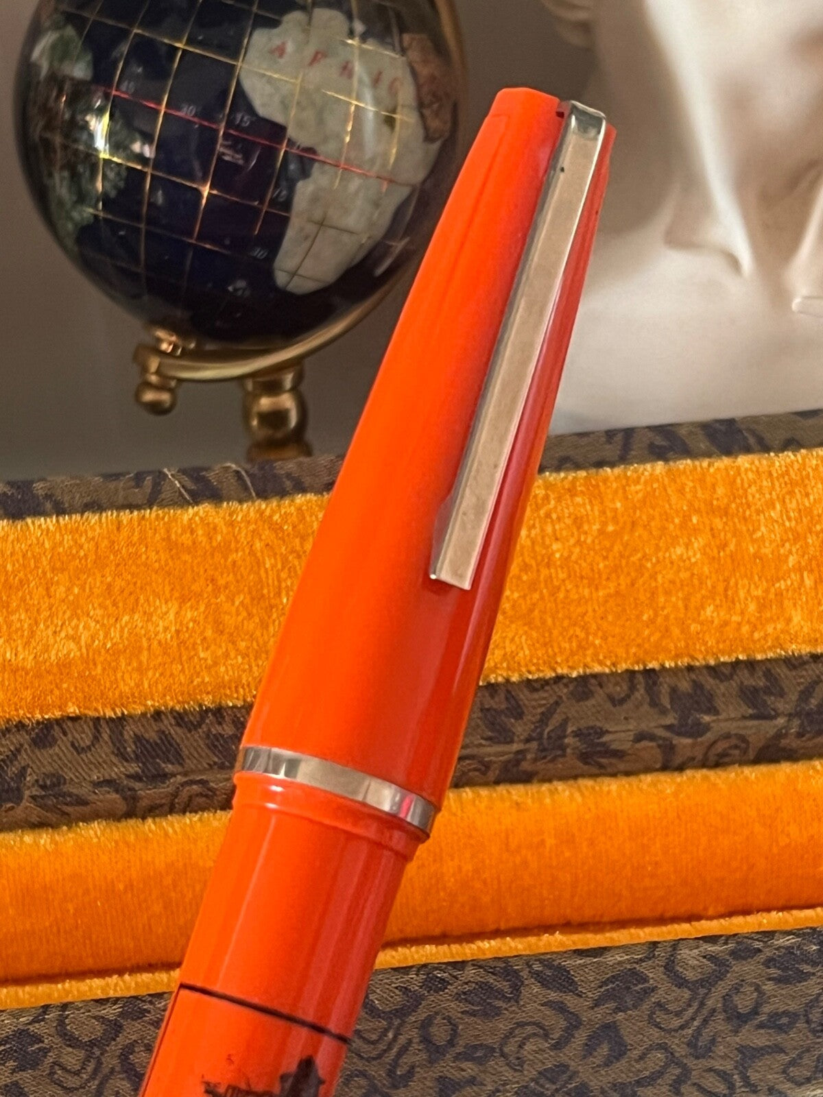 🔴 GIUBILEO penna sfera ROMA ANNO SANTO 1975 arancione formato GIGANTE vintage