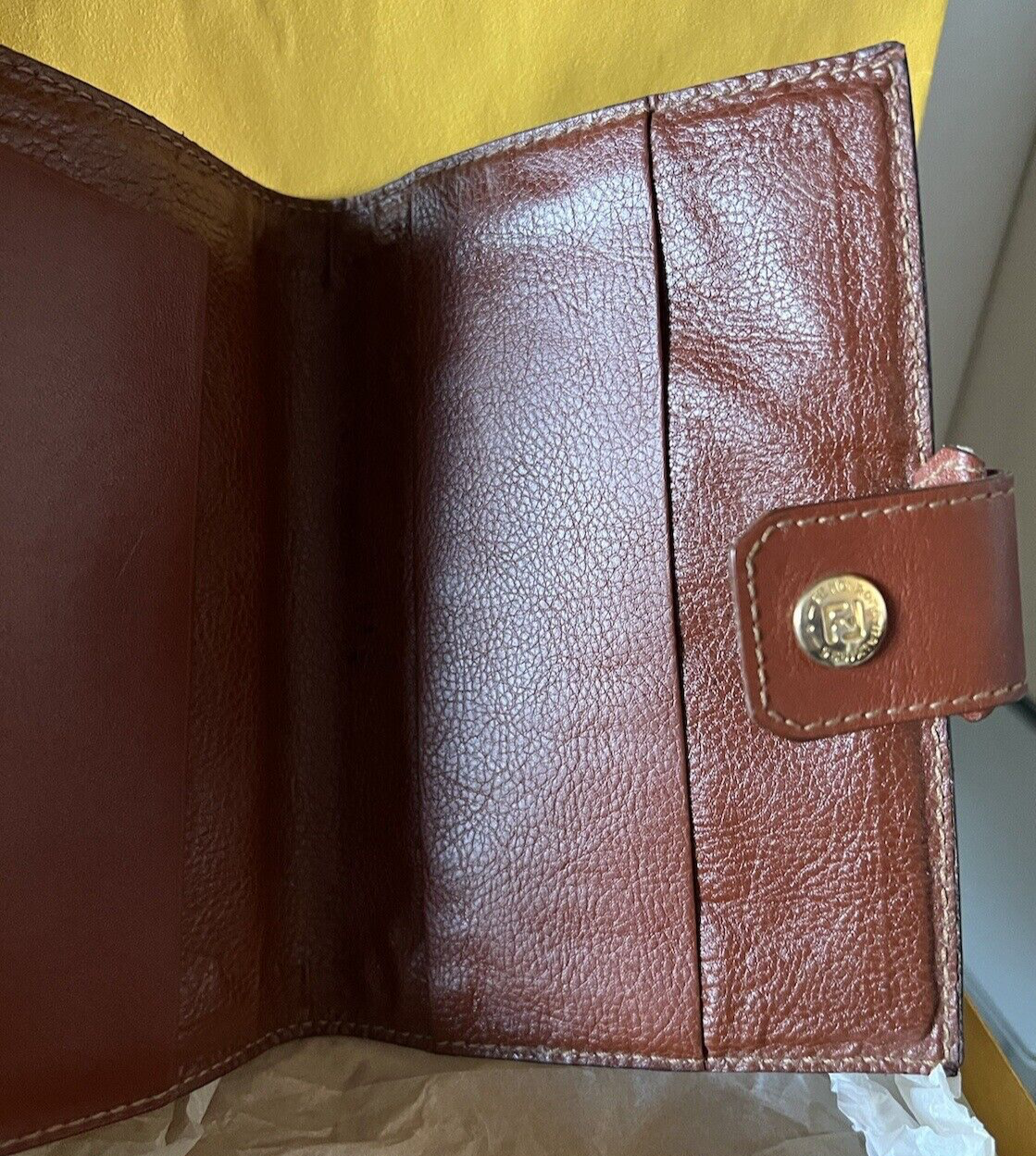 Fendi Amène Agenda Tissu Noir et Cuir Roma mit Boîte Vintage L 13 H 17 