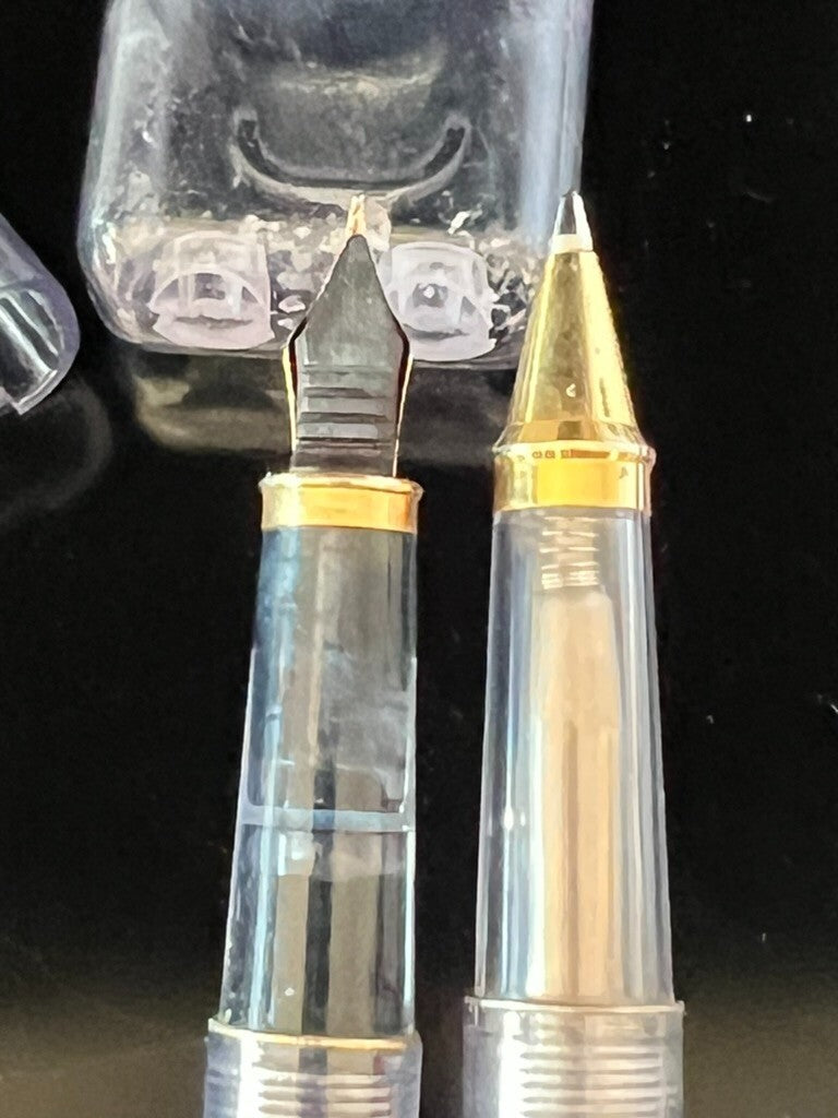 Unic Stylo-Plume Stylo à Plume und Sphère Roller Demonstrateur Claire Vintage 