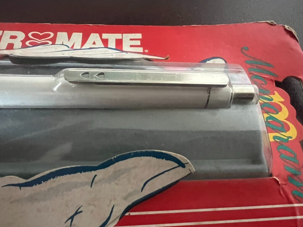 🔴 PAPERMATE penna sfera Monogram bianca con astuccio vintage