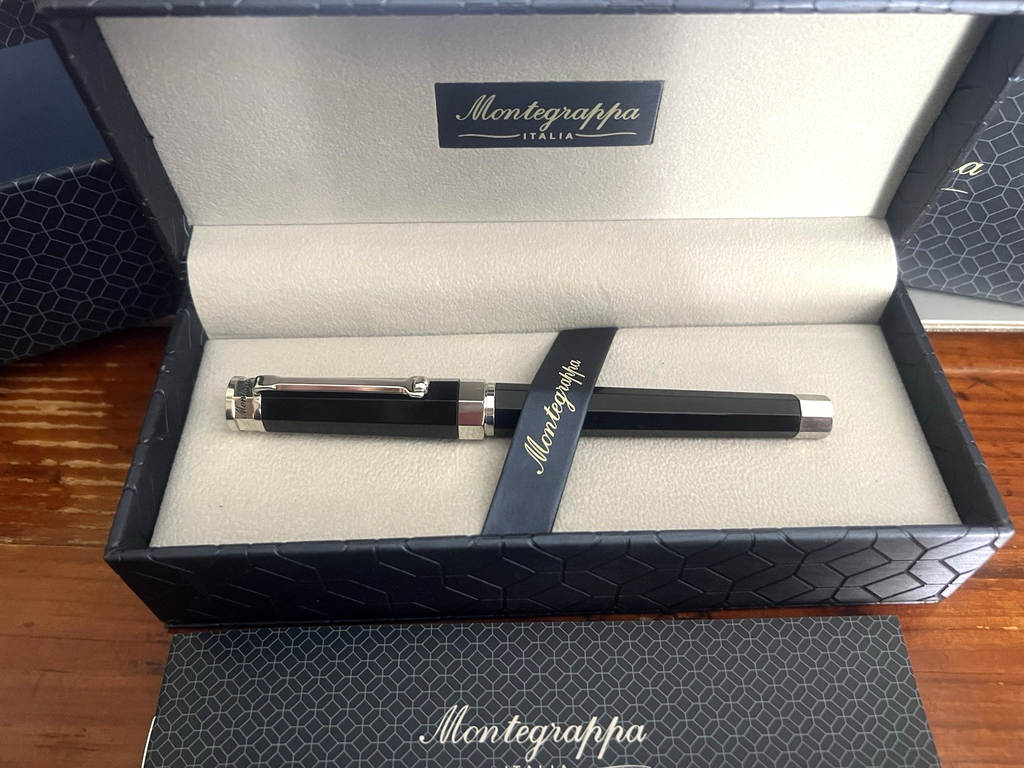 🔴 MONTEGRAPPA penna stilografica NeroUno 1912 pennino ORO 18K M converter NOS