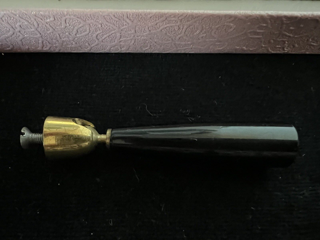 🔴 OMAS penna sfera stiloforo nera scrivania con SUPPORTO scrive vintage D