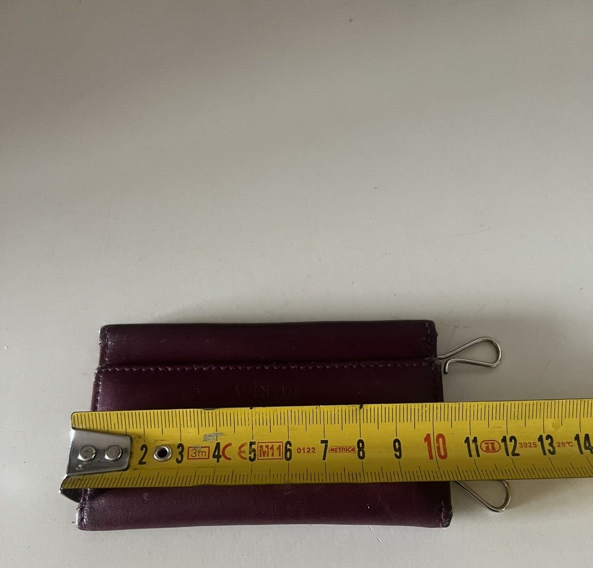 🔴 Portachiavi FURLA in pelle bordò con protezione chiavi vintage