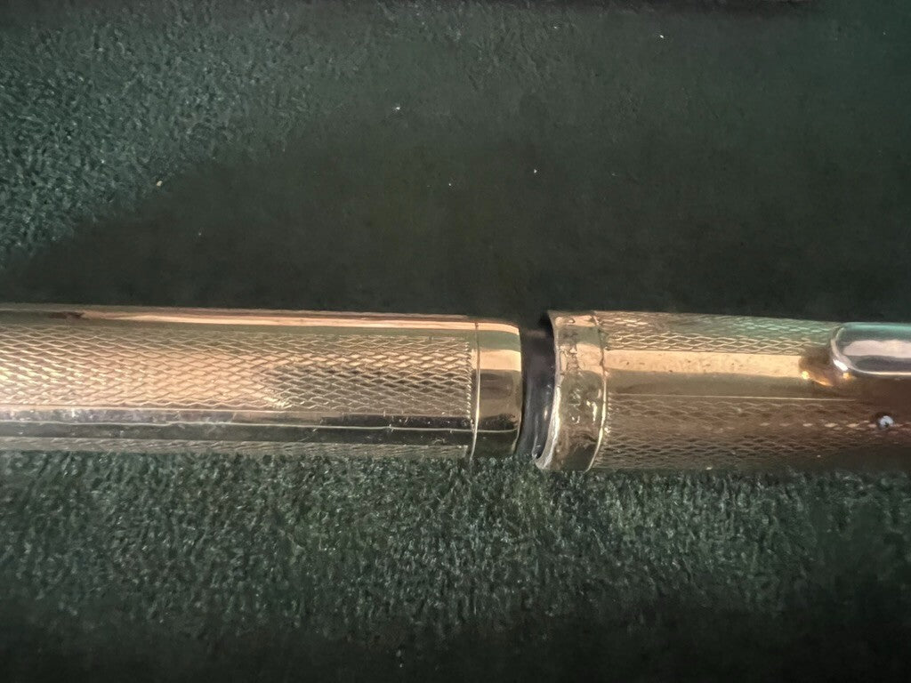 Columbus Extra Stylo-Plume Stylo à Plume Plaqué Or 18 KT Levier Écrit Vintage