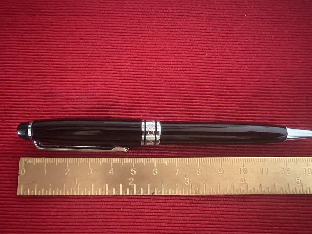 Balenciaga Stylo-Plume Sphère Laque Noire Profils Chrome Écrit Avec Boîte 