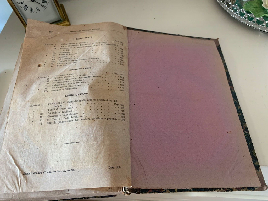 Antique Livre Storia Populaire D'Italie Origines Jusqu'À Roma Oscar Pio 1871