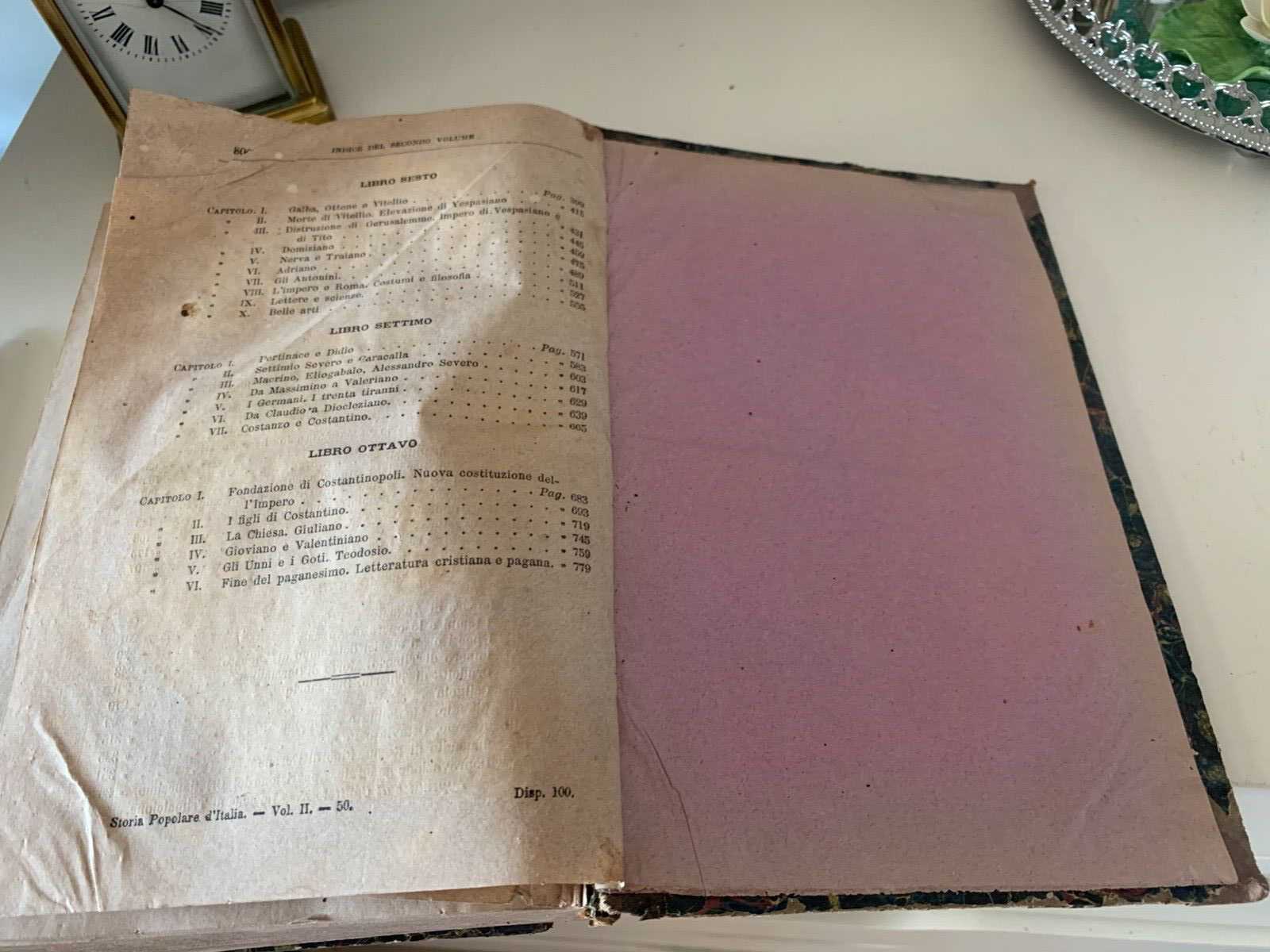 Antique Livre Storia Populaire D'Italie Origines Jusqu'À Roma Oscar Pio 1871