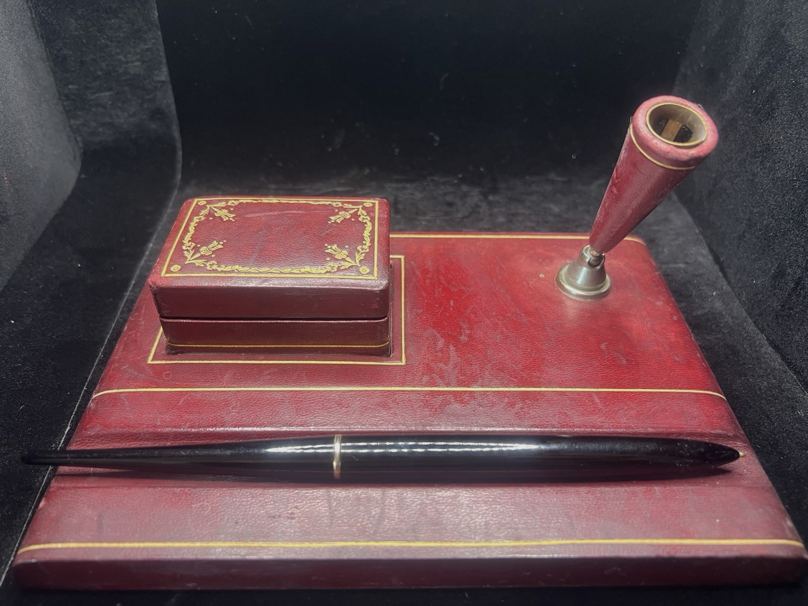 Base Stylo-Plume Stylo à Plume Sphère Set Bureau Porte- Cartier Cuir 