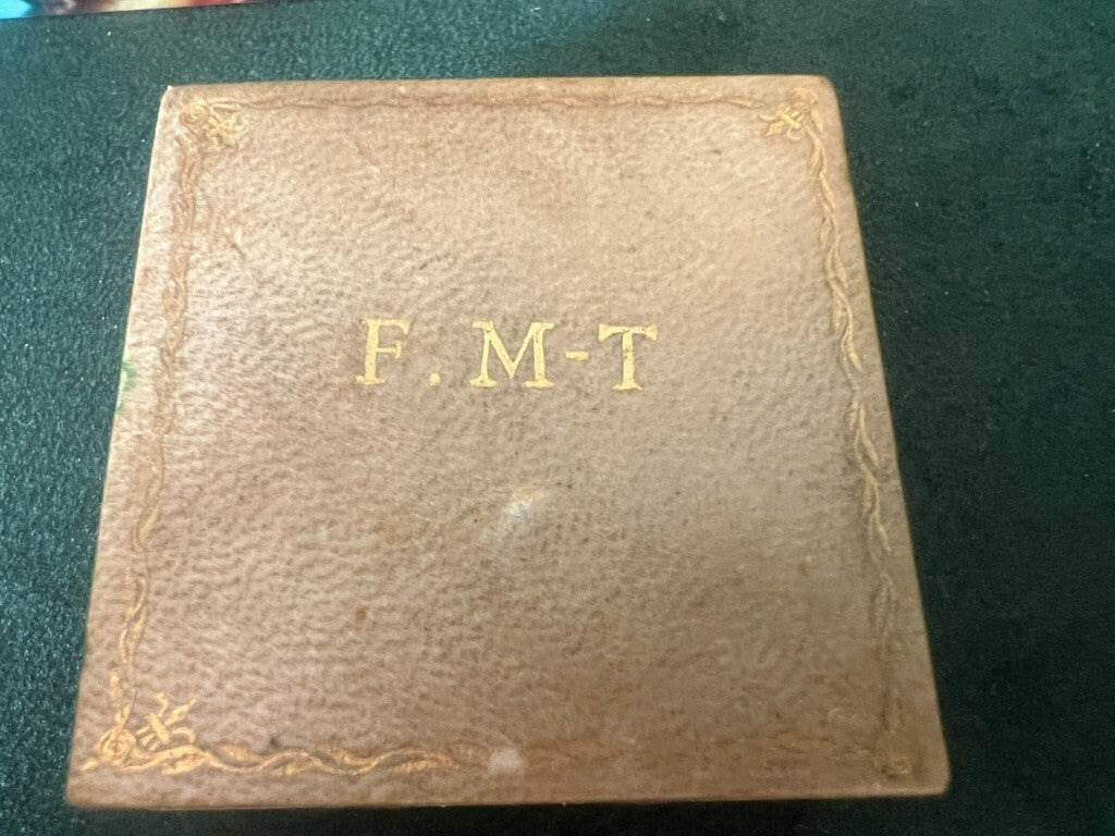 🔴 Scatola CIONDOLO astuccio cofanetto pelle orecchini gemelli vintage
