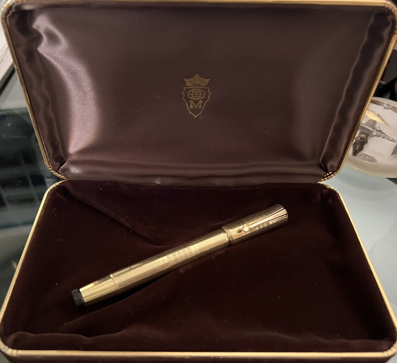 Mais Gus P.O Stylo-Plume Stylo à Plume Rétractable Plaqué Or Fonctionne Rétro