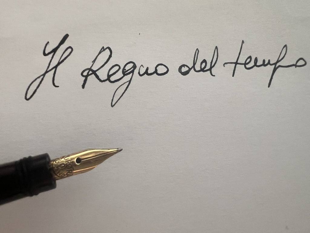 🔴 ANGLO AMER penna stilografica retrattile pennino ORO funziona vintage B