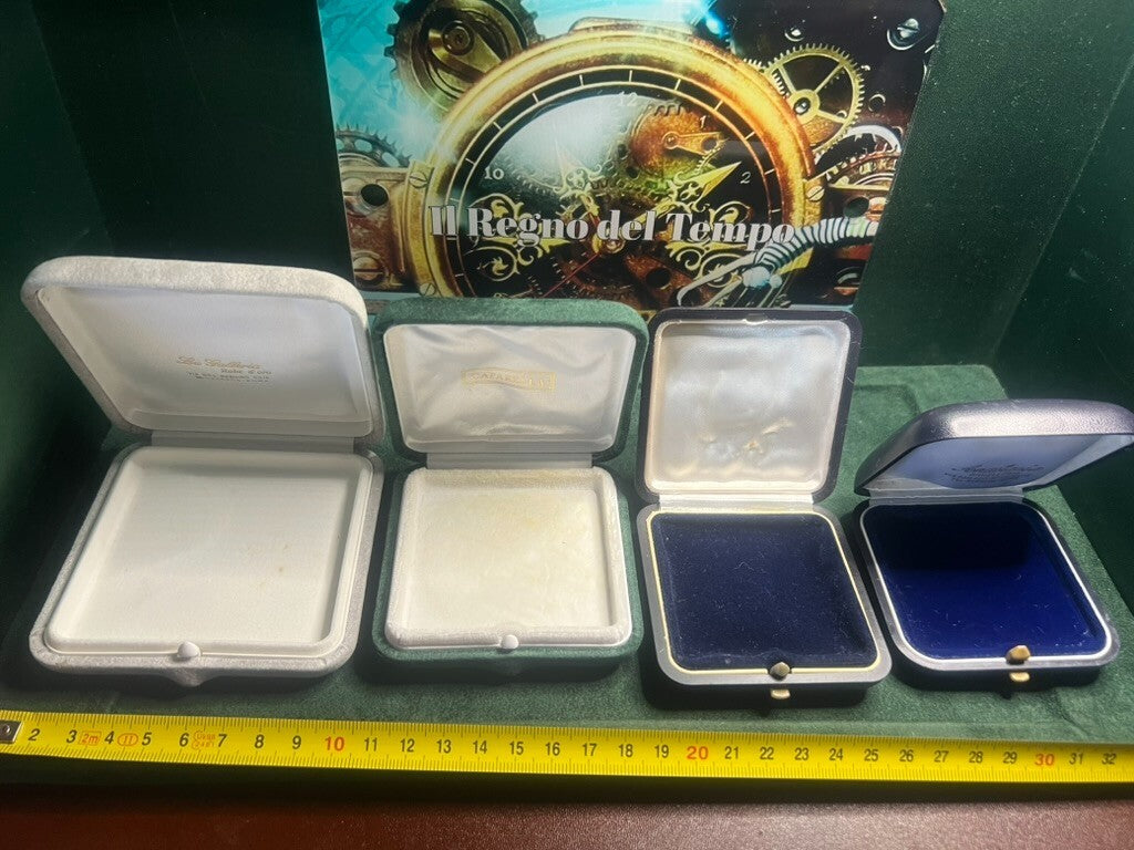 🔴 Scatole gioielli ciondoli orecchini gemelli astucci lotto 4 Pz vintage