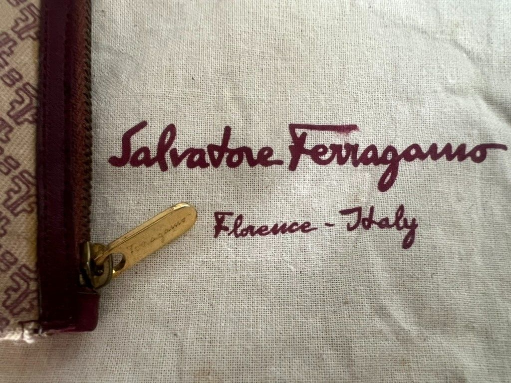 🔴 SALVATORE FERRAGAMO pochette porta trucco uomo donna borsetta rara vintage