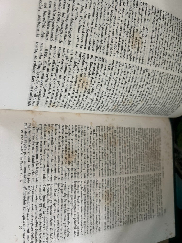 Livres Traité Del Domaine De Propriété'Proudhon Italien Anciens 1844