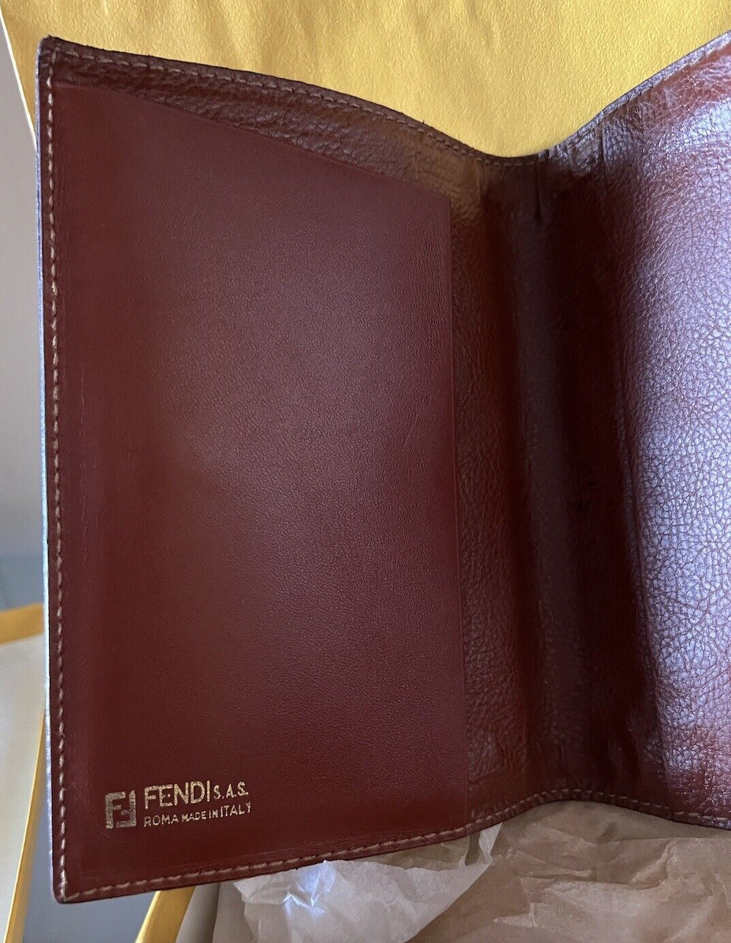 Fendi Amène Agenda Tissu Noir et Cuir Roma mit Boîte Vintage L 13 H 17 