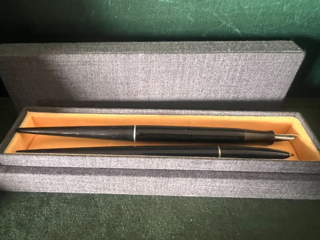 🔴 Penna stilografica stiloforo e penna sfera set base da scrivania vintage