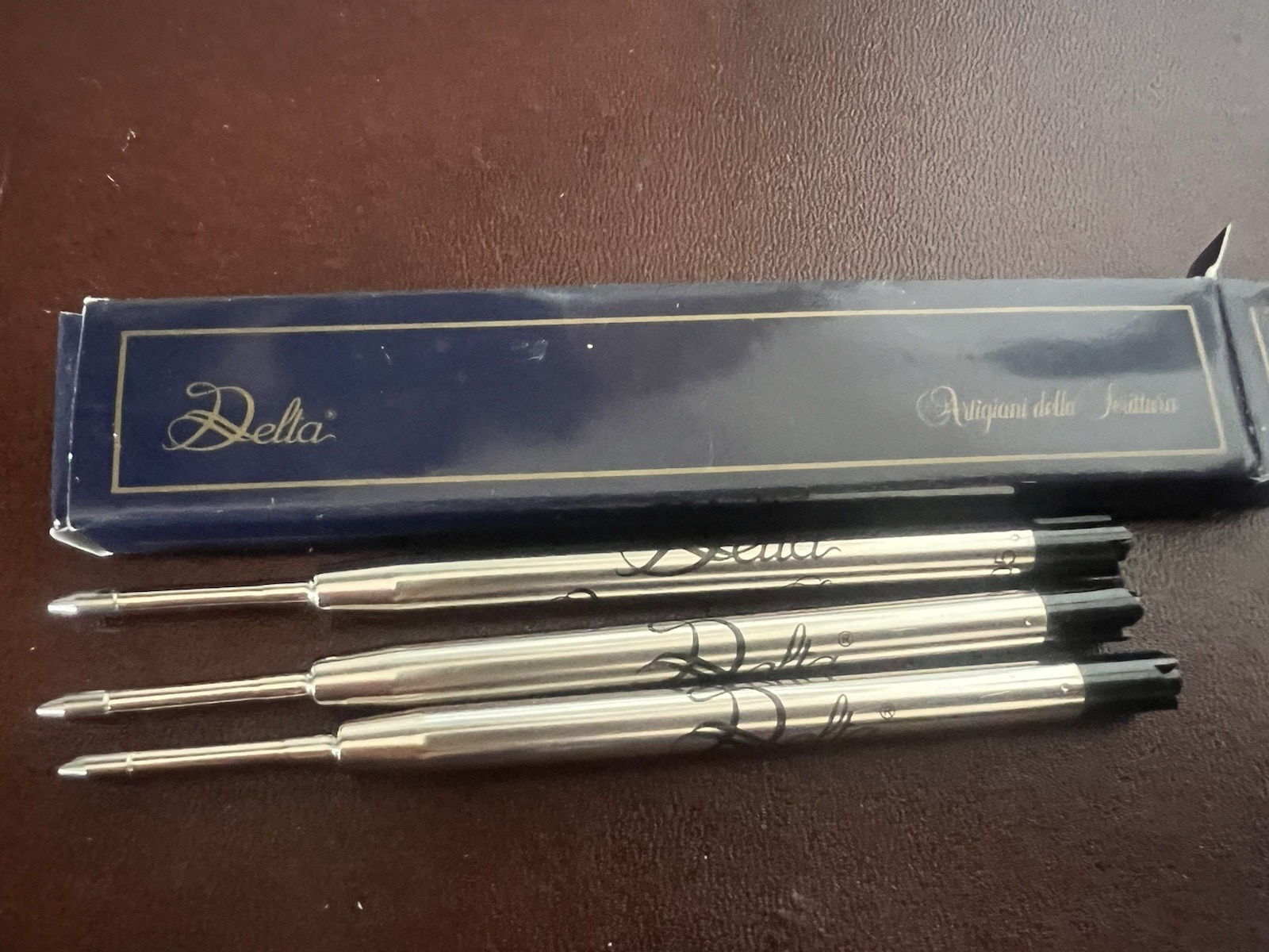 🔴 DELTA refill penna sfera inchiostro NERO 805 3 PEZZI ricarica ricambio