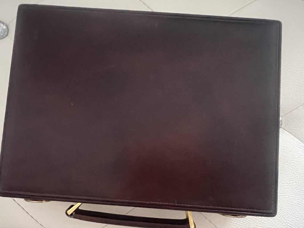 Valise Penne Exposition Porte-Stylo Cuir Interne Velours 2 Sections Vintage 