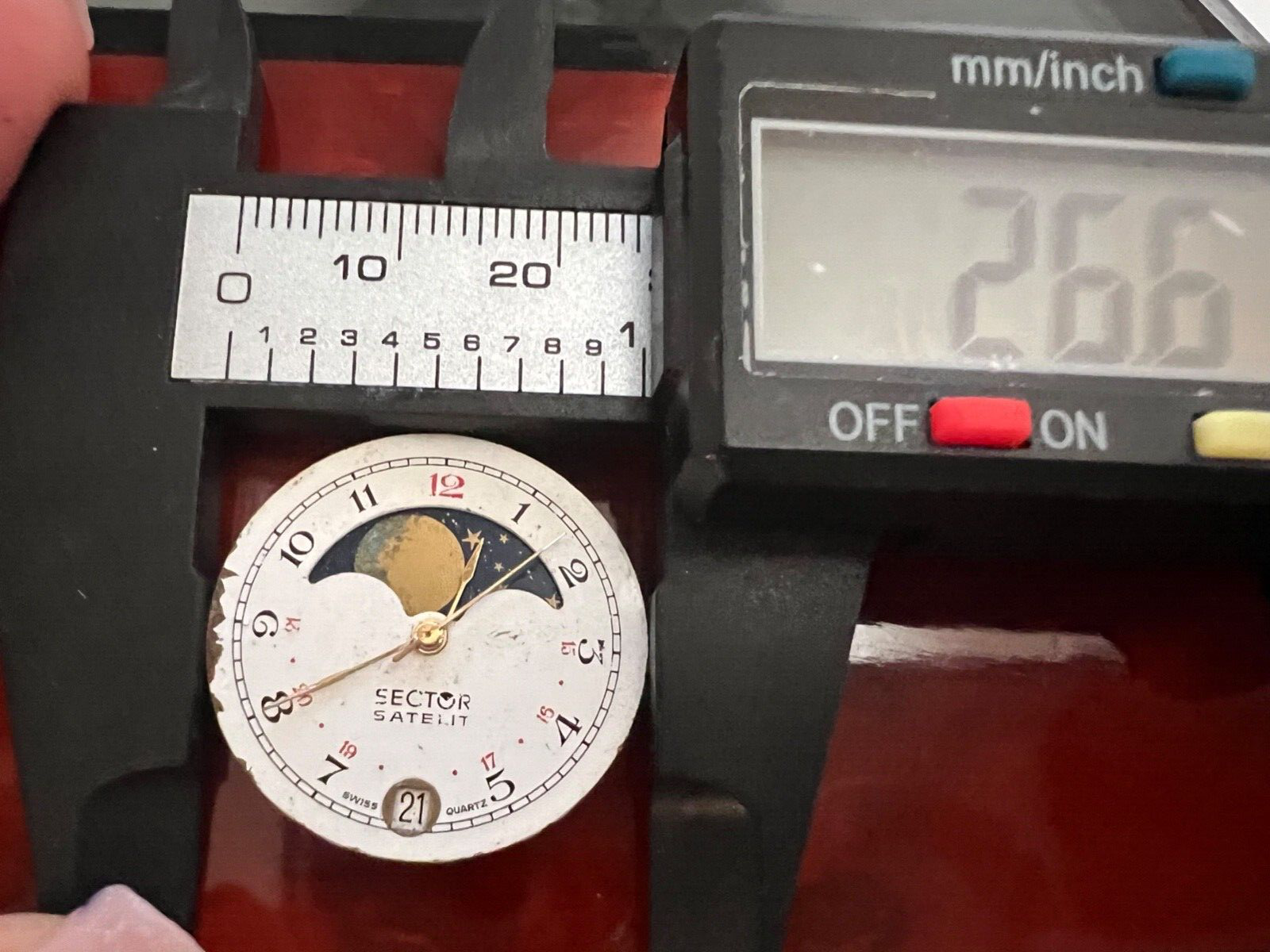 🔴 Movimento SECTOR quadrante orologio SATELIT fasi lunari lancette