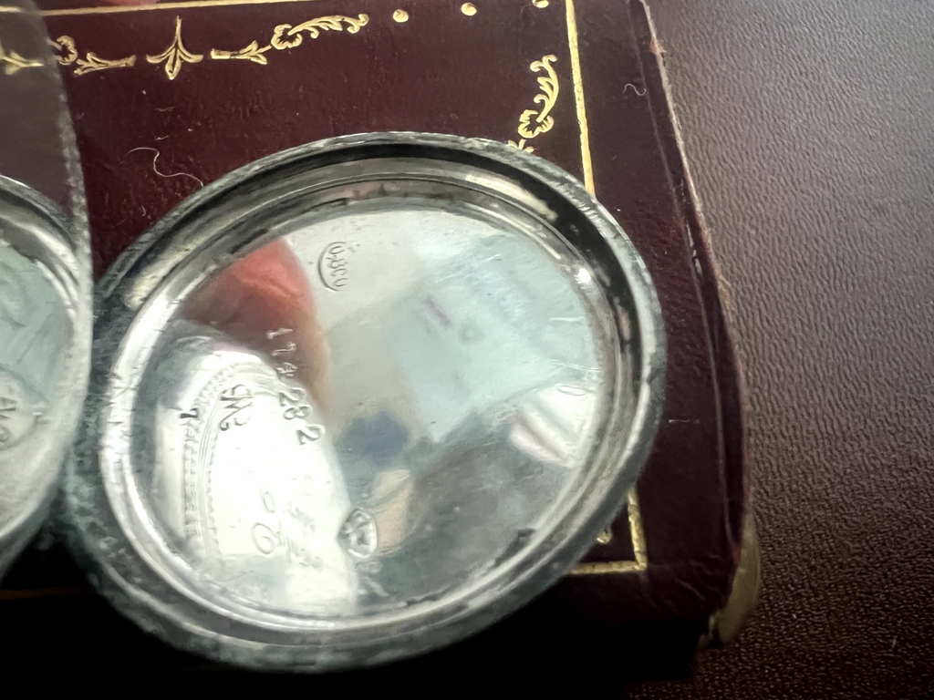 Montre Poche Argent 800 Femme Levier-Dos De Examen Pièces Cylindres 15