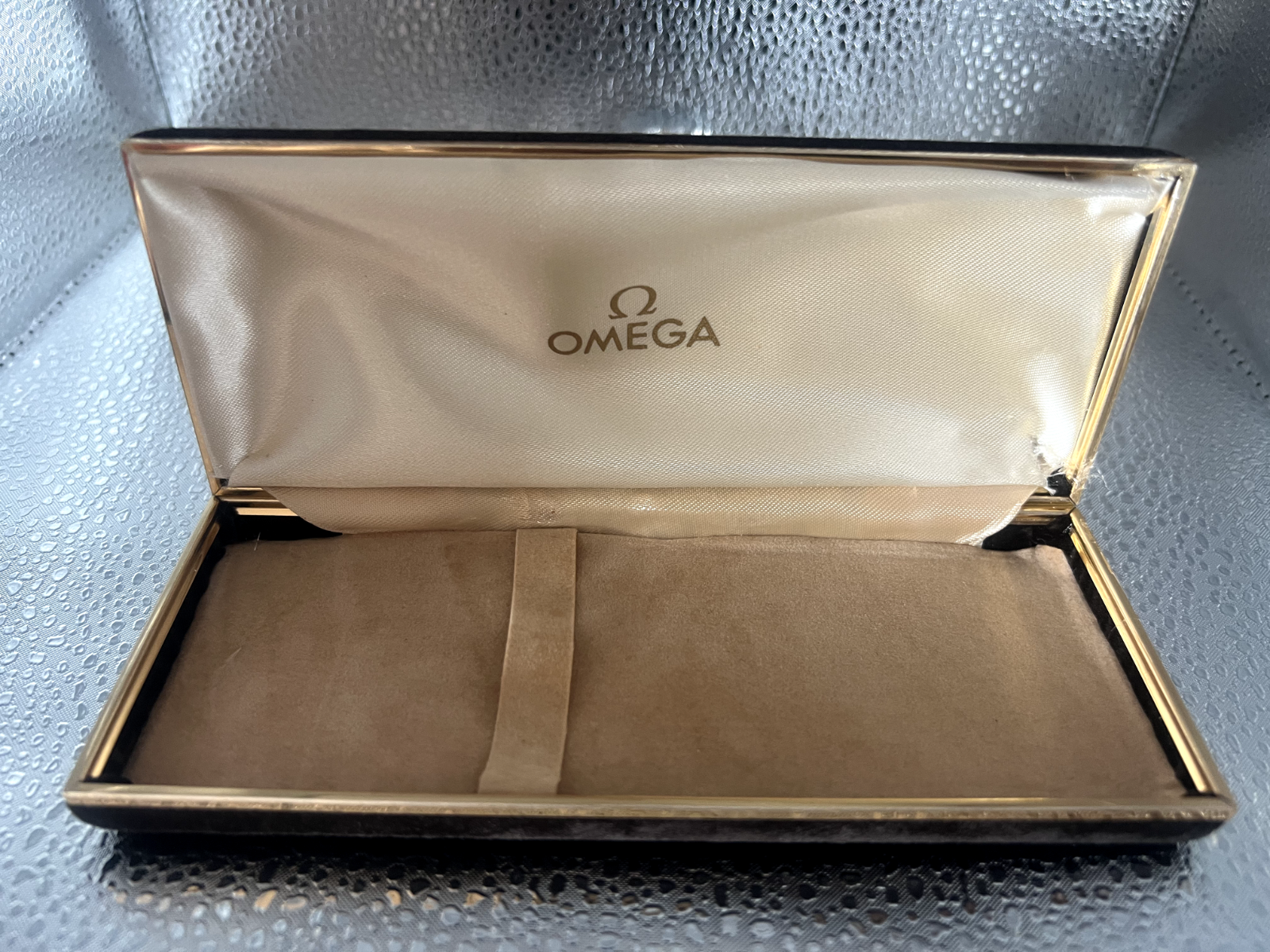 🔴 OMEGA box scatola orologio polso astuccio cofanetto velluto vintage