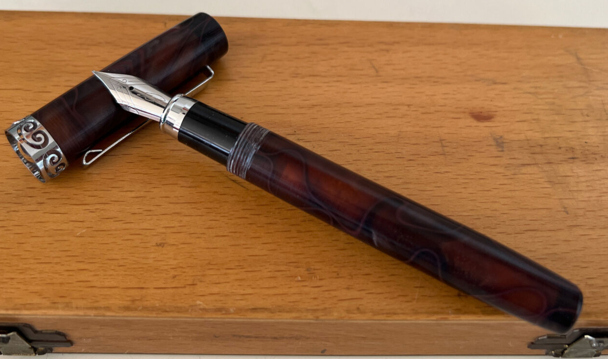 🔴 STYLO PLUME penna stilografica marmorizzata vintage SCRIVE vintage
