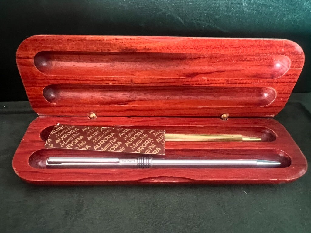 Aurora Penne Sphère Marco Polo Chrome Et Or They write 2 pens 