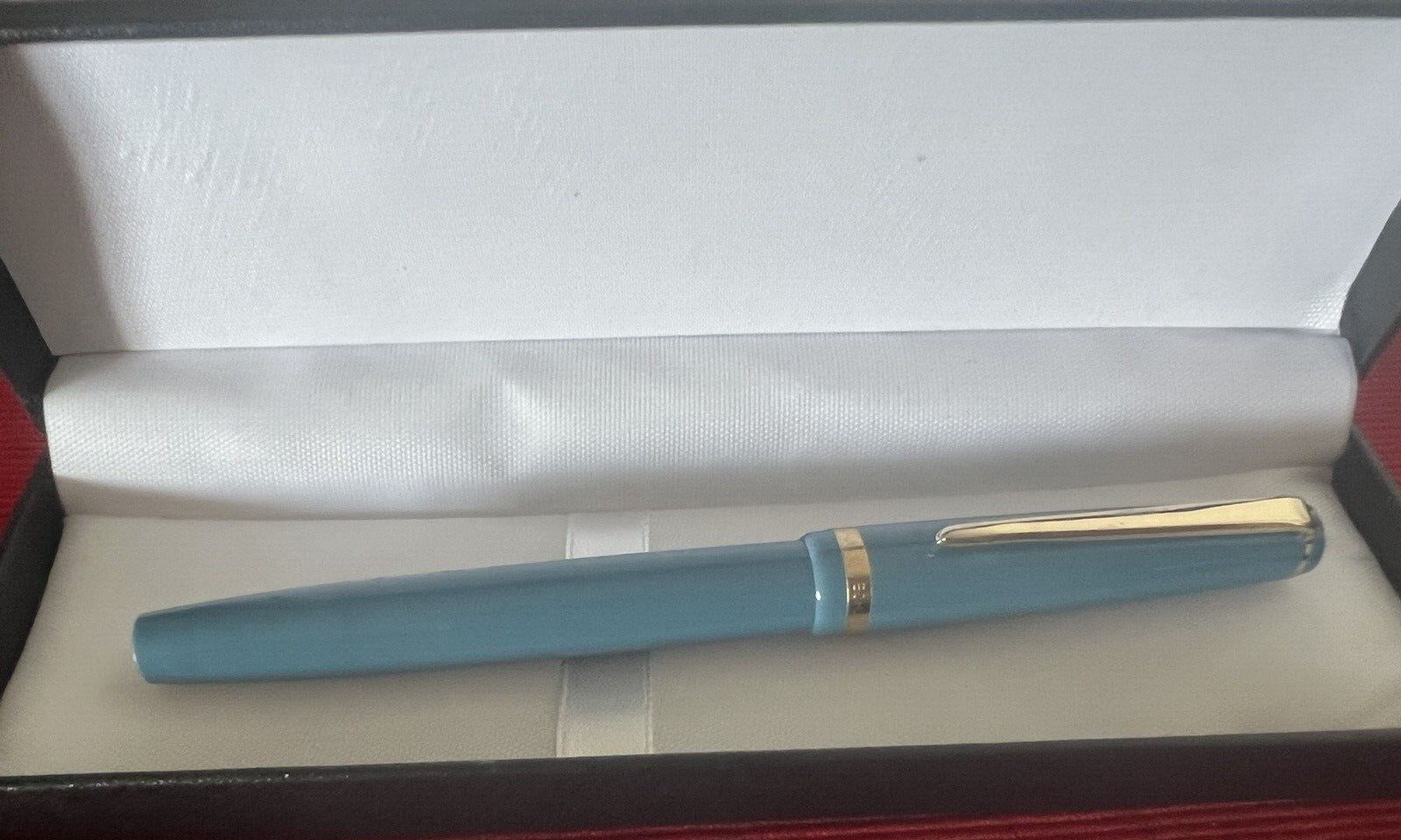 Original Bohler Stylo-Plume Stylo à Plume Bleu À Piston Écrit Vintage 1950