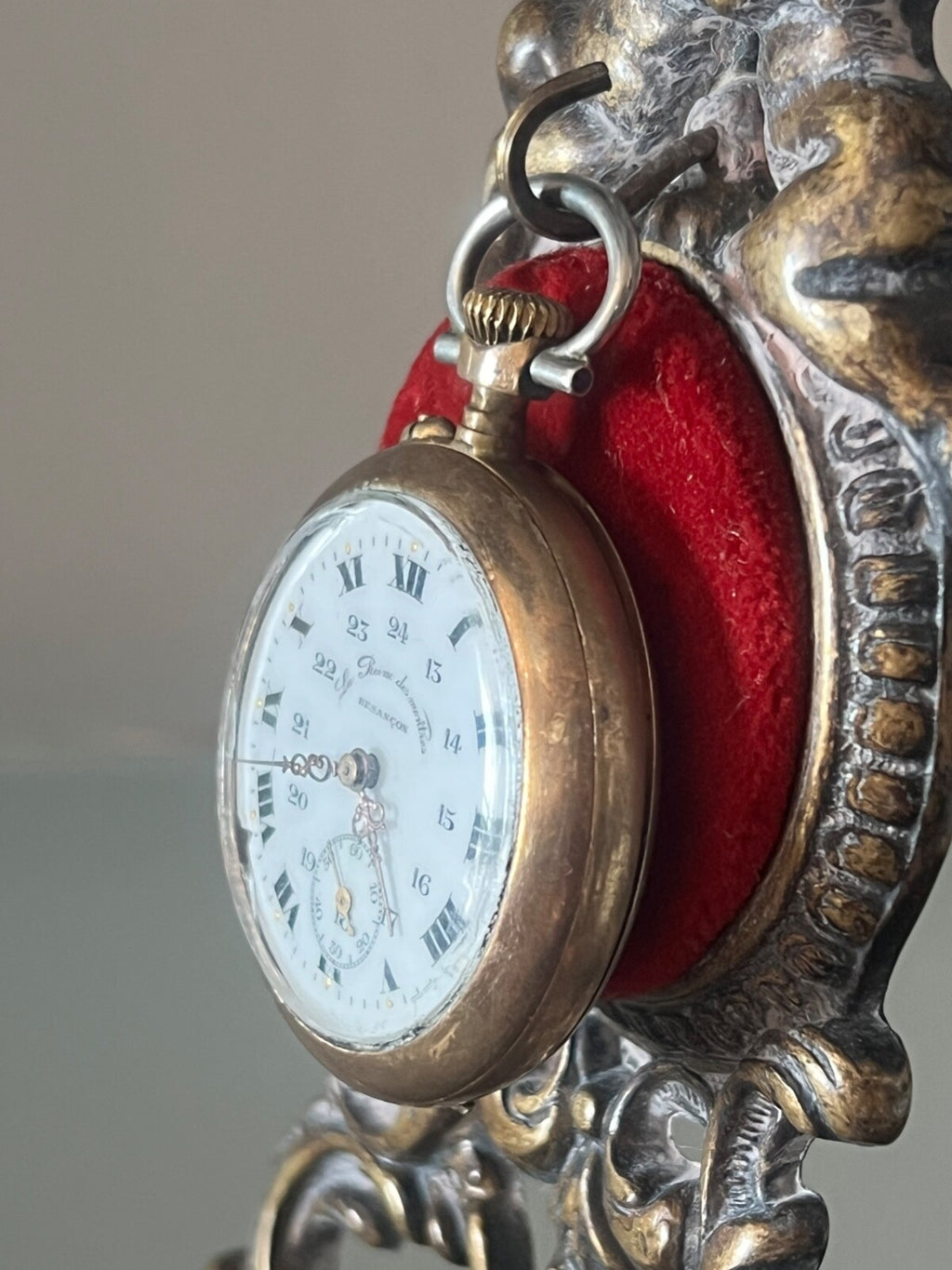 Montre Poche Homme LA REINE DES MONTRES Besancon Manuel Laminé Or