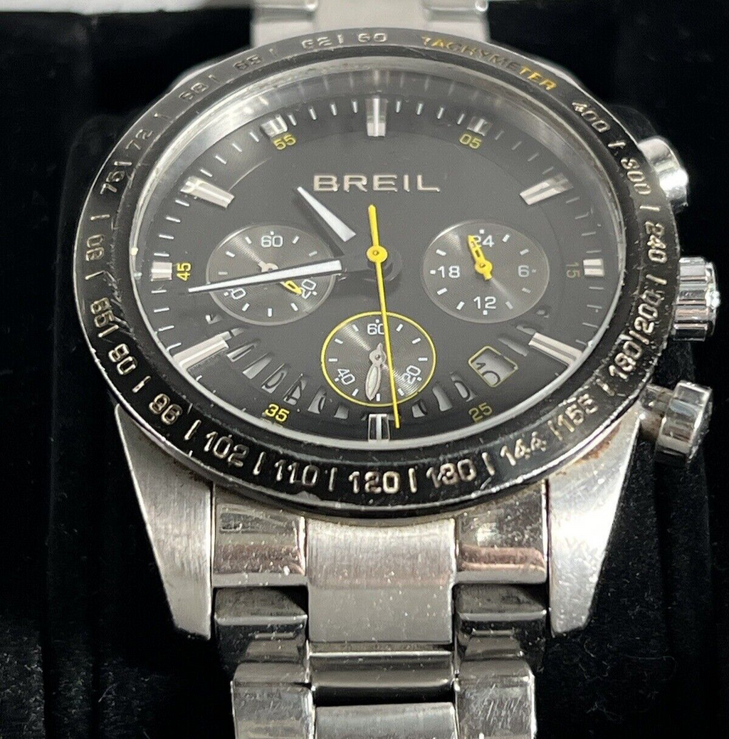 Breil Chronograph Men's TW0676 Oversize Steel Black Quartz with Box