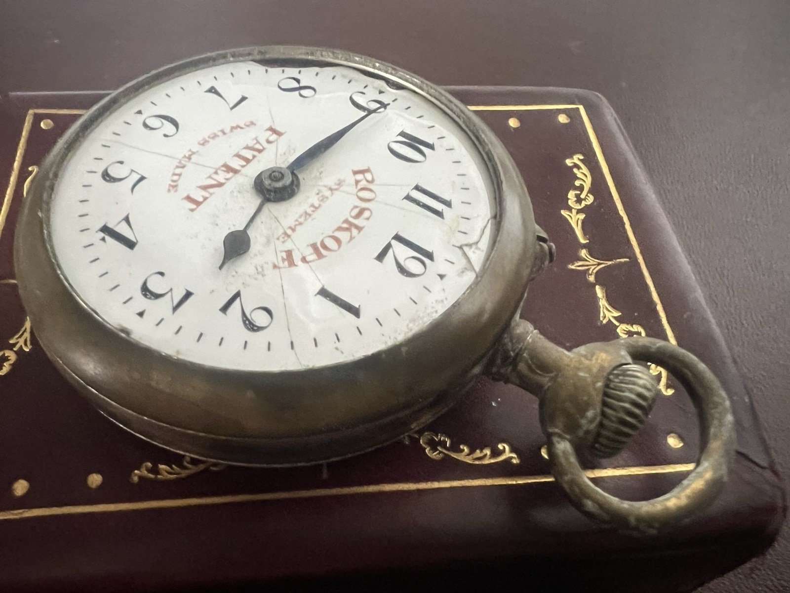 🔴 ROSKOPF orologio tasca uomo da revisionare parti vintage N 24