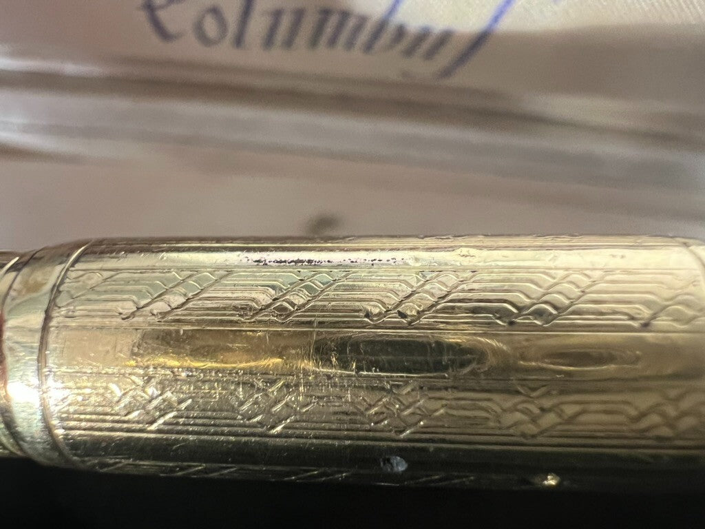 Columbus Stylo-Plume Stylo à Plume Rétractable Ciselé Fonctionne Vintage