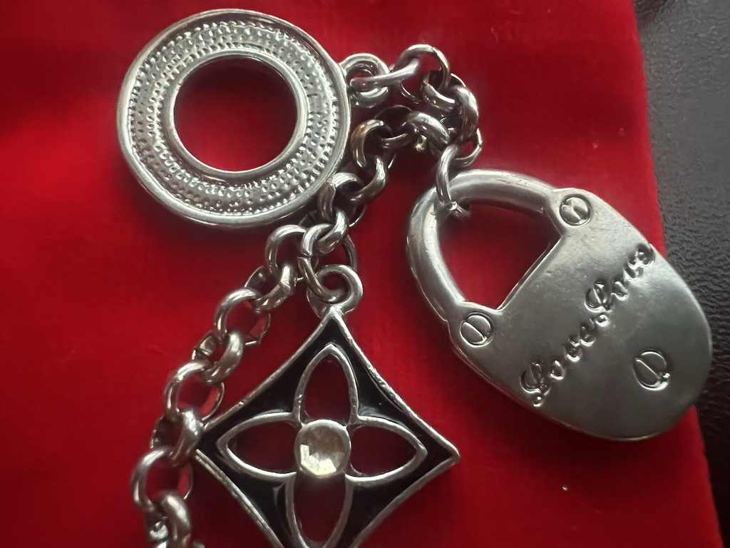 🔴 Bracciale LOVE LOVE braccialetto ciondoli charms metallo vintage