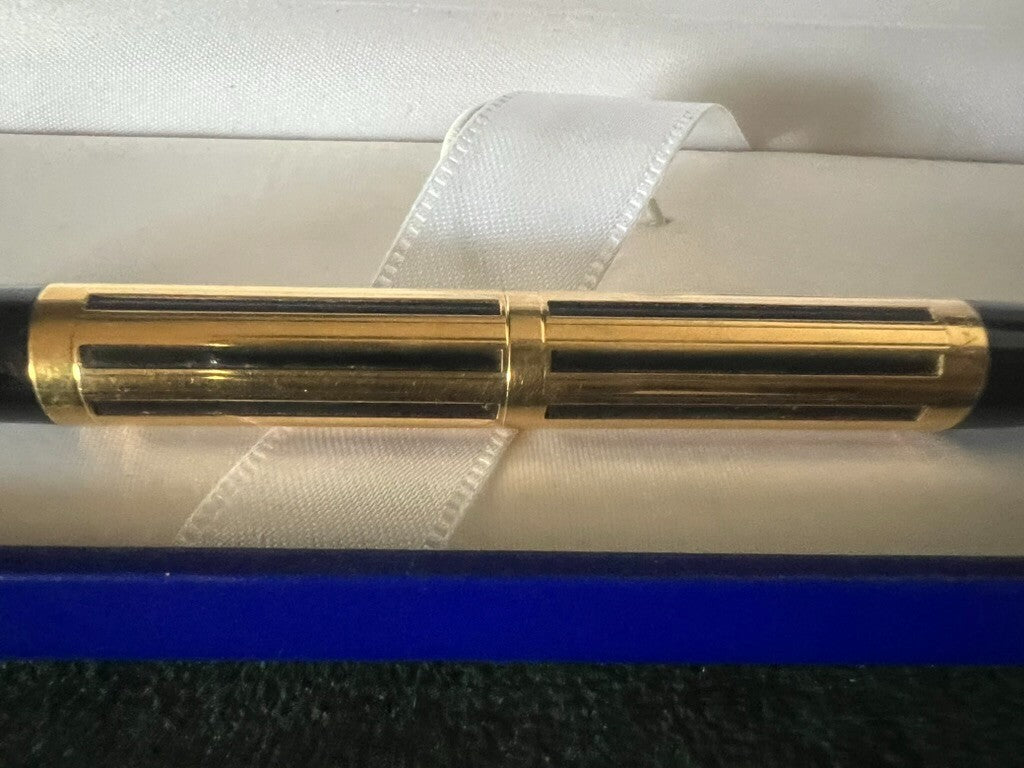 🔴 WATERMAN penna sfera Night and Day placcata oro con finestre concave scrive