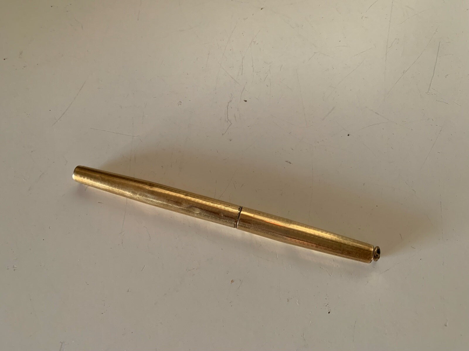 🔴 Penna a sfera MALBCR 45 gold plated ceselli ad onde, vintage da collezione