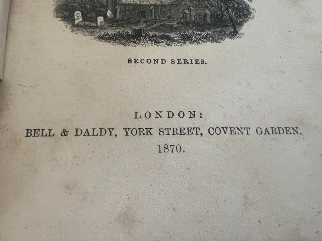 🔴 Buch UNSER DORF Mary Russel Mitford Englischsprachiges SELTENES antikes Buch von 1870 