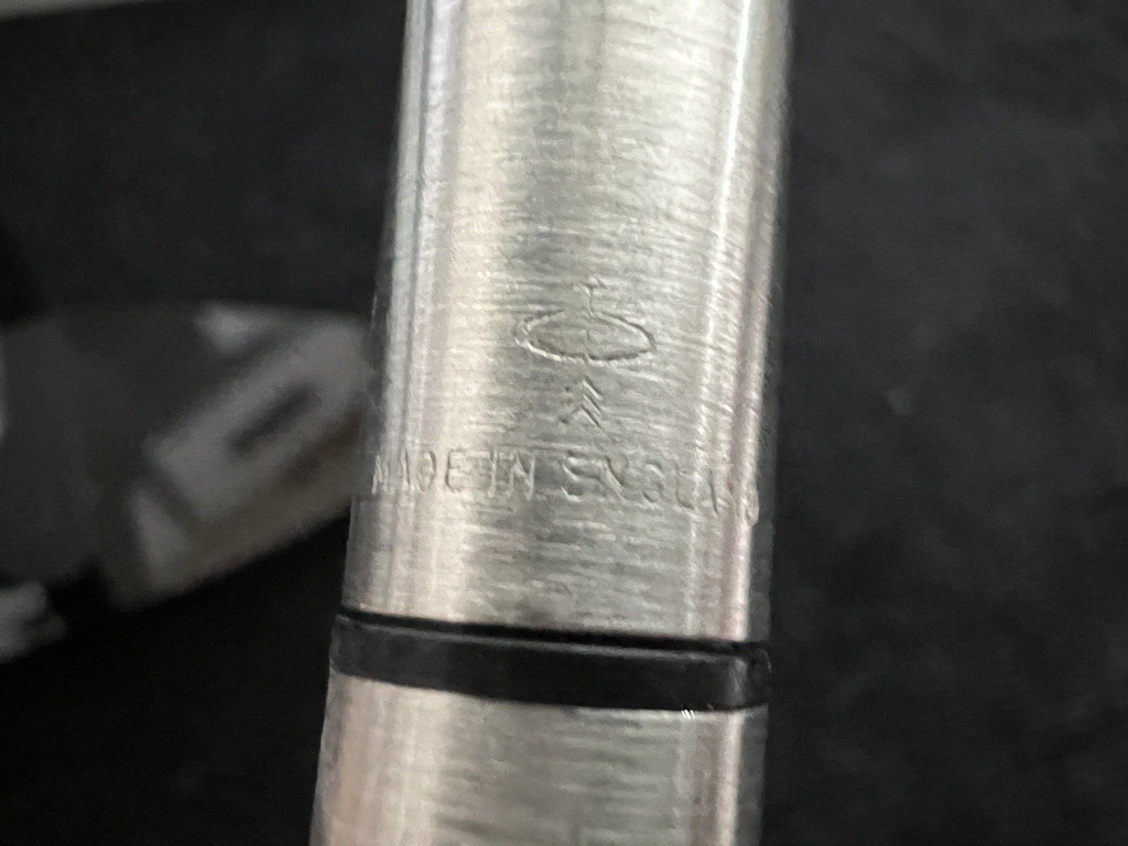 Parker Stylo-Plume Stylo à Plume 25 Chrome Joint Noir Écrit Vintage 1970 N.1