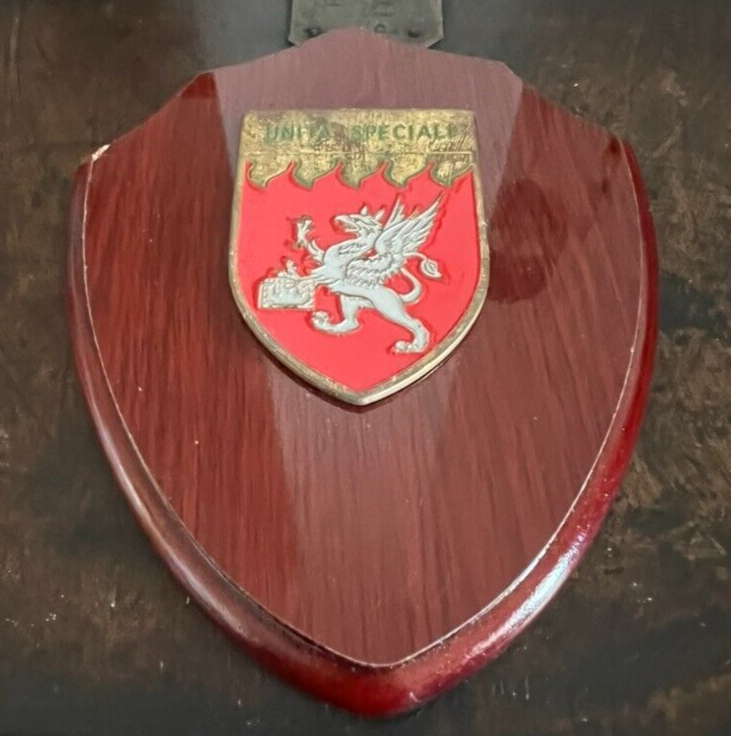 🔴 Crest GODOF UNITA' SPECIALI scudo legno lucidato con metallo smalti h 15