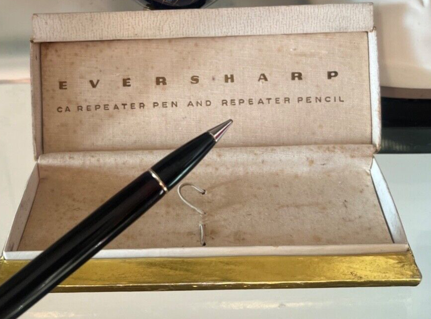 🔴 EVERSHARP penna sfera cappuccio laminato oro con scatola RARA VINTAGE