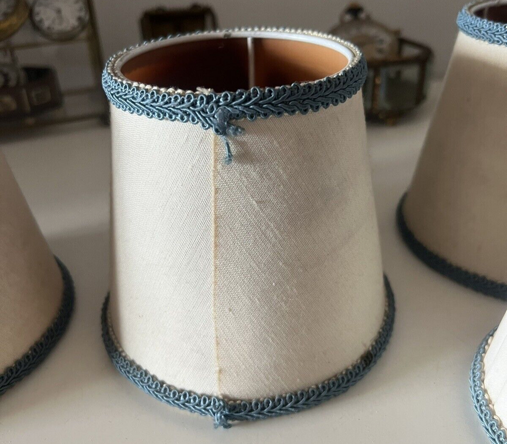 🔴 paralumi PLISSE' per lampada, lume beige campana c 4 PEZZI vintage