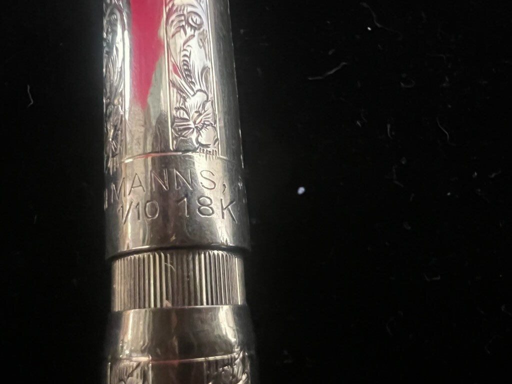 🔴 UHLMANN'S ETERNO matita retrattile aminata oro ciondolo chatelaine antica