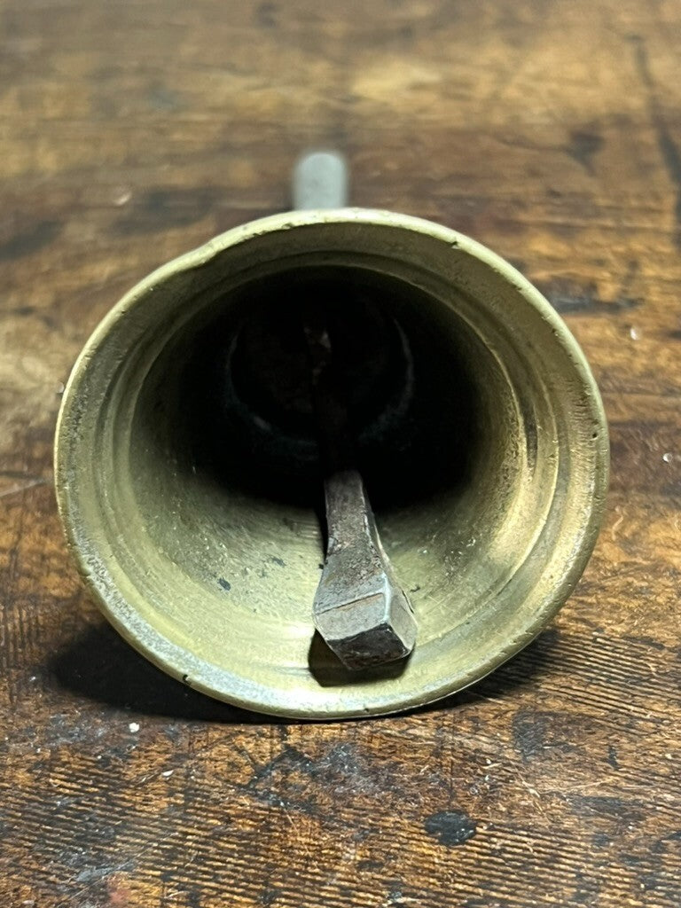 🔴 Glocke, Metall, Messing, Durchmesser 4,4 cm, Höhe 9 cm, Vintage 