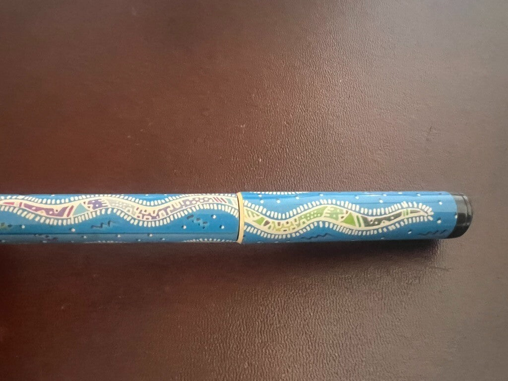 🔴 PELIKAN Moovie Film Blue Snake Füllfederhalter, unbenutzt, Vintage 
