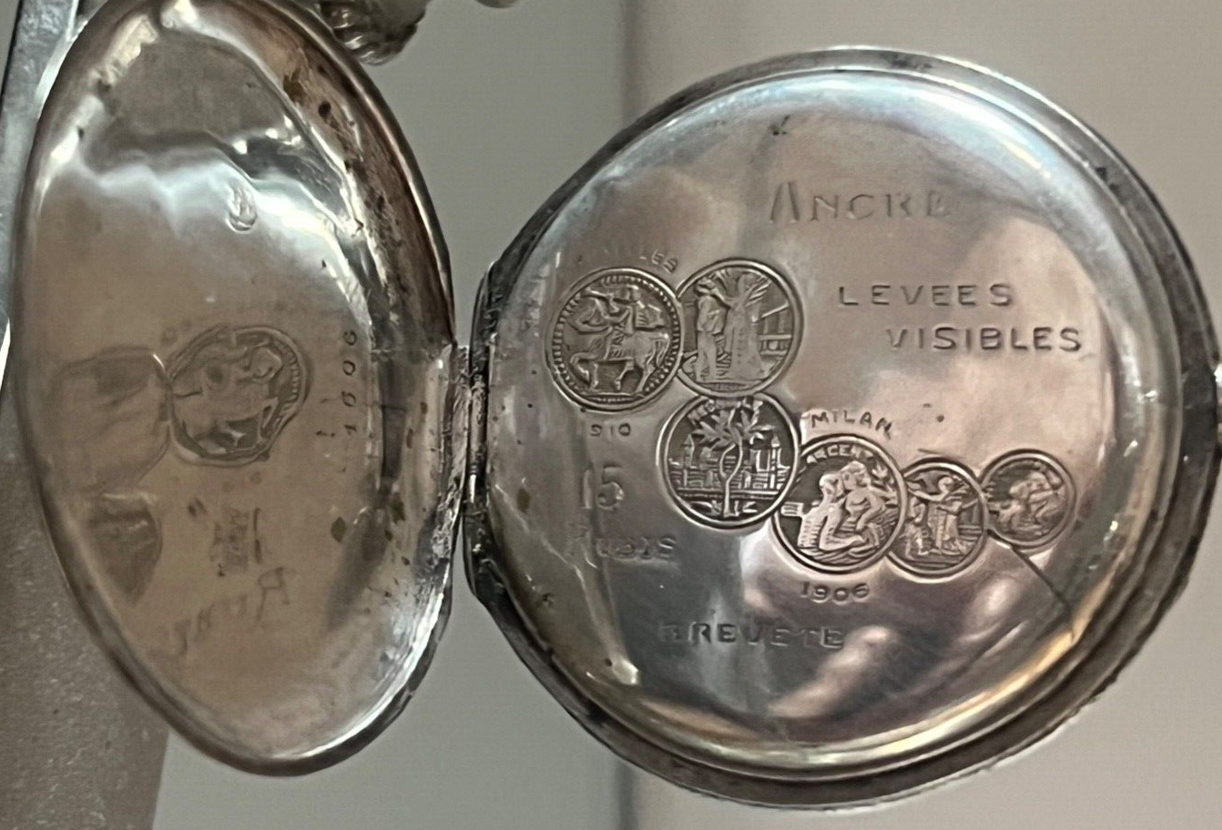 Zora Orologio Poche Argent 800 Étui Ciselé De Examen Pièces Vintage