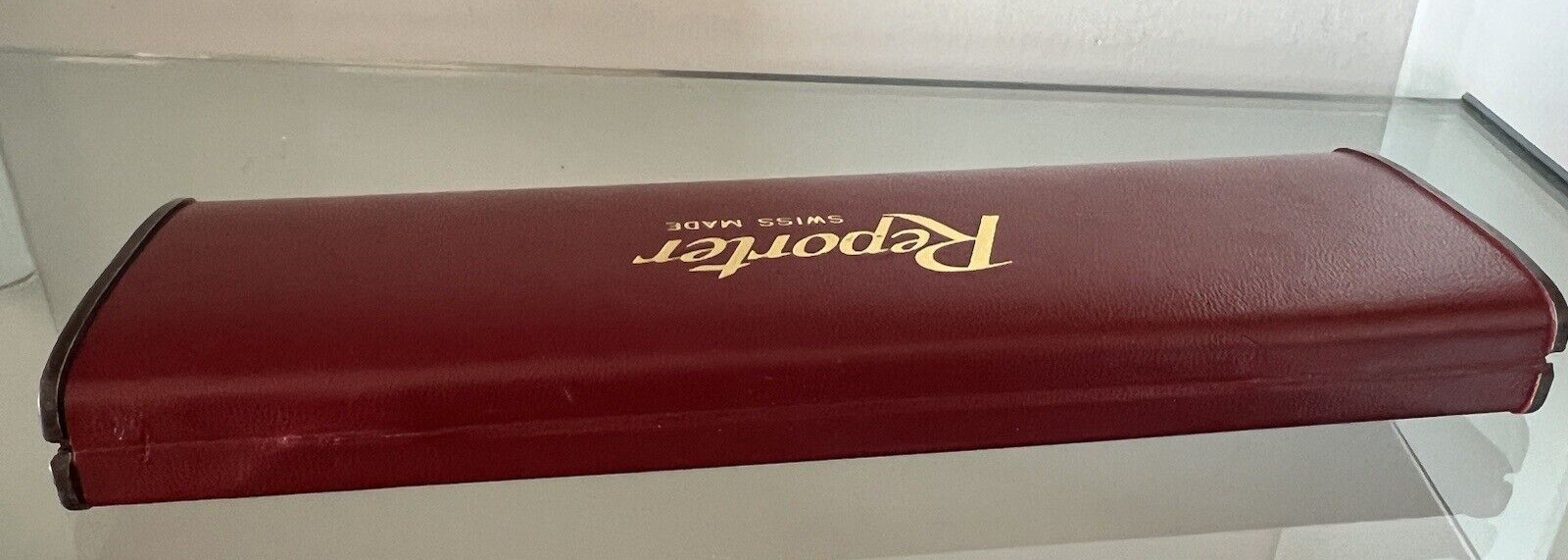 🔴 REPORTER box scatola orologio cofanetto custodia pelle vellutino vintage